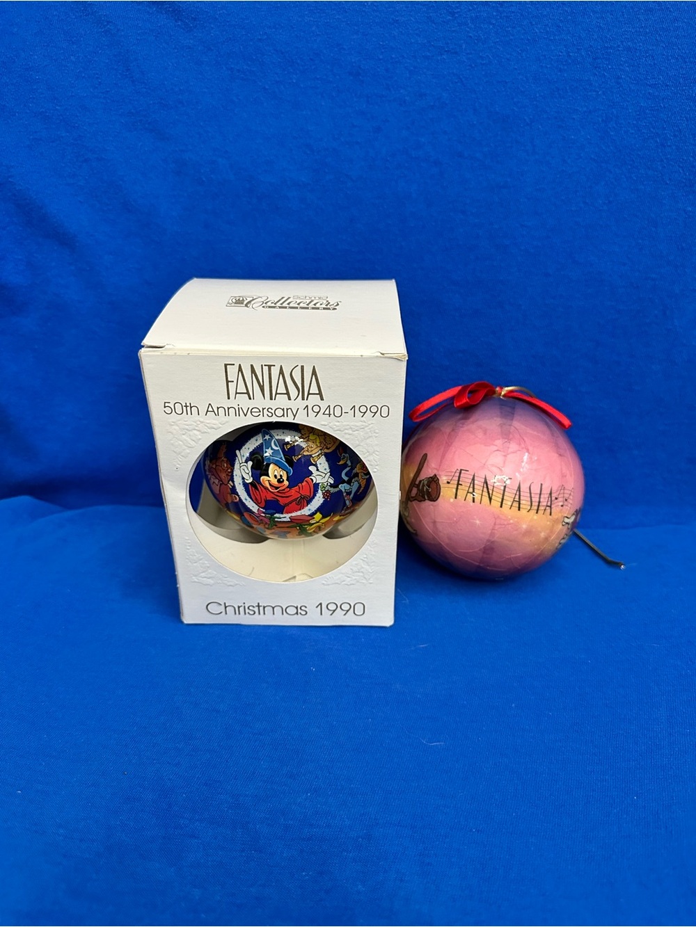 VTG Walt Disney's Fantasia Christmas Ornament Set of 2-Fantasia 50th Anniversary